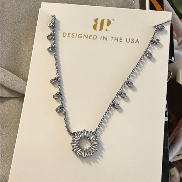 Bomb Party Jewelry - Designed in the USA Silver Sunburst Circle Pendant Necklace
